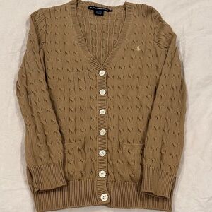 Ralph Lauren Tan Cable Knit Cardigan
